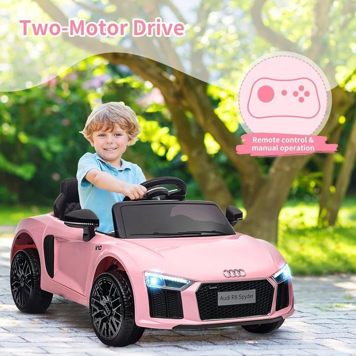 Coche eléctrico infantil Toyota de 12 V con licencia oficial, suspensión, 3 velocidades, luces LED y claxon - Rosa