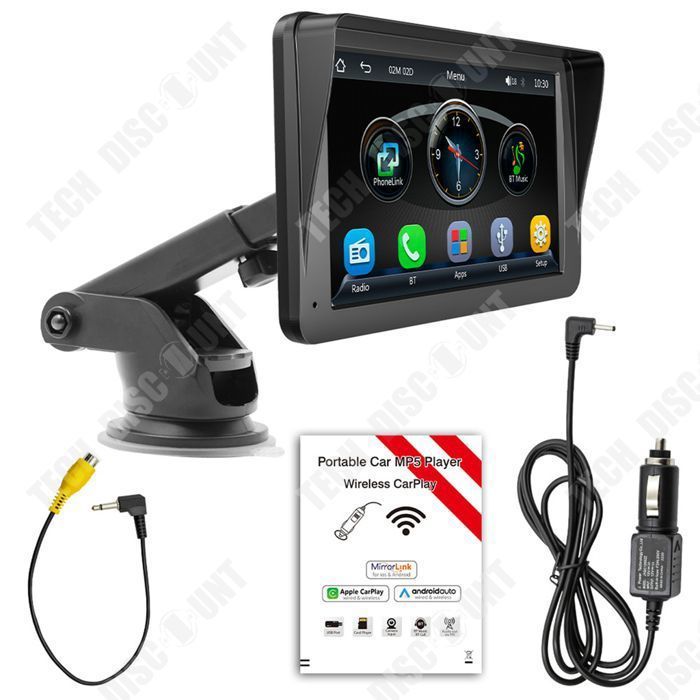 TD GPS Car com tela sensível ao toque de 7 polegadas, Bluetooth, reprodutor de MP5 e navegador veicular prático.
