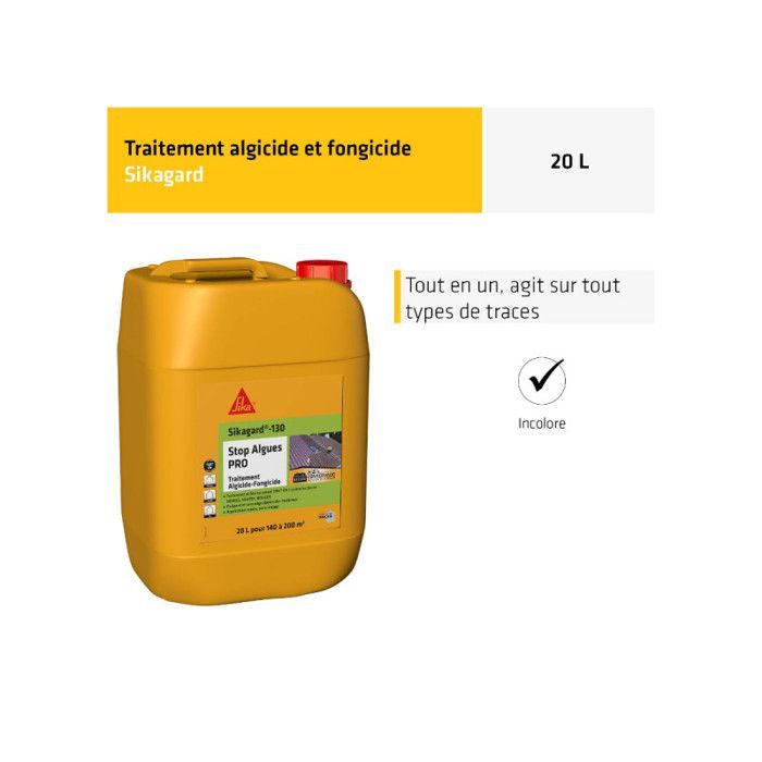 SIKA algaecide and fungicide treatment - Sikagard-130 Stop Algae Pro - 20L