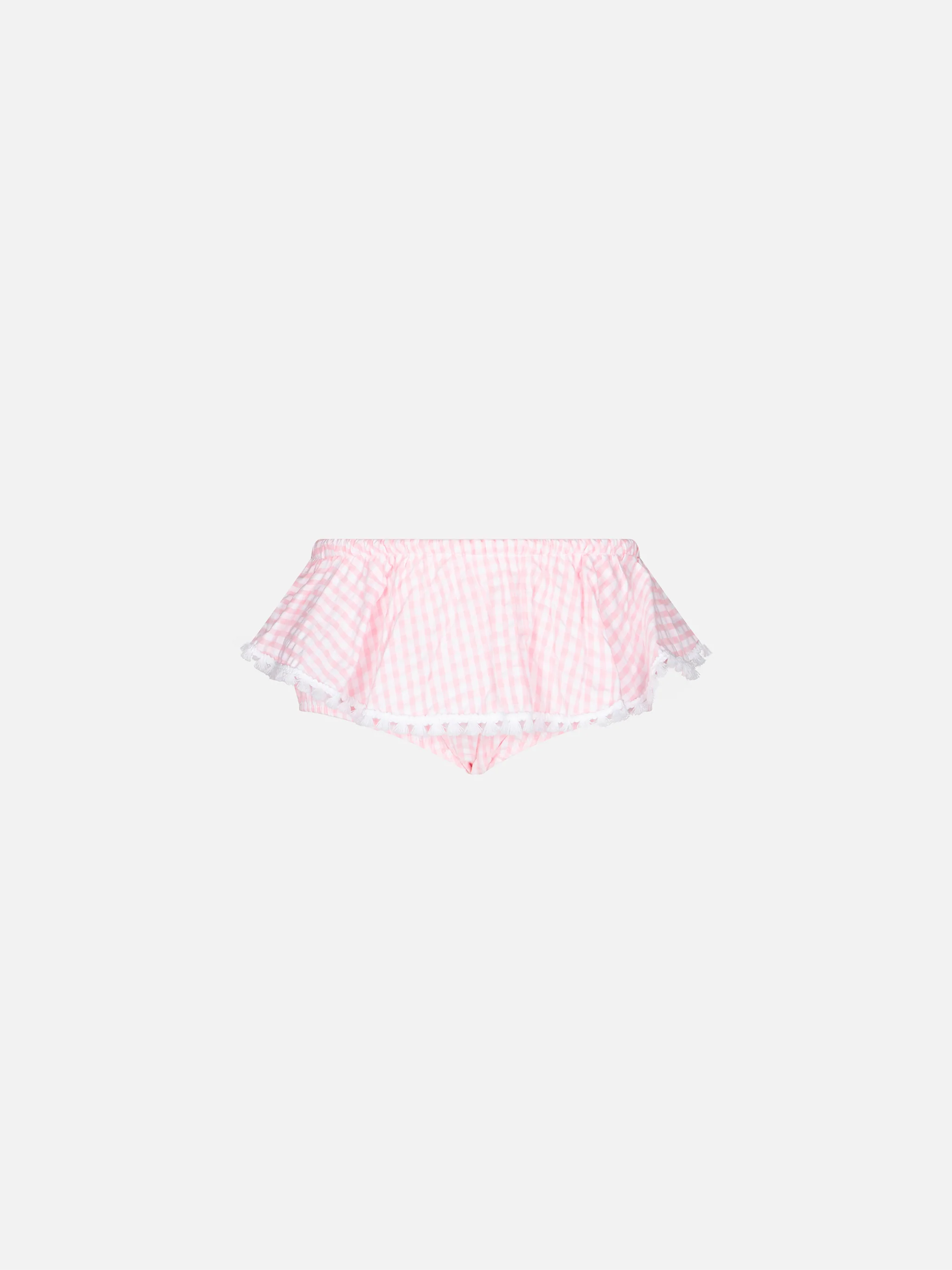 Slip da bagno fantasia Enfant vichy con volant e fiocchi