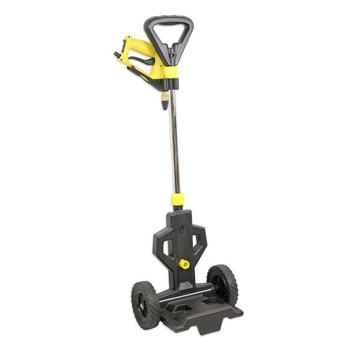 FISHTEC 16L Elektro-Sprühgerät auf Rädern und mit Rückentragefunktion, wiederaufladbarem Akku, 40 cm Lanze, Garten/Dach
