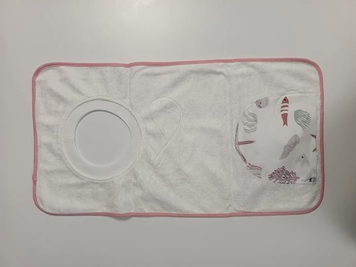 Set of 2 Large Adjustable Baby Bibs, 100% Cotton, Comfortable and Soft, Elasticated T-Shirt Neck, for Children 6 to 48 Months