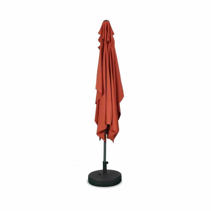 Ombrellone rettangolare dritto 2x3 m - Touquet terracotta - palo centrale in alluminio regolabile e manovella di apertura