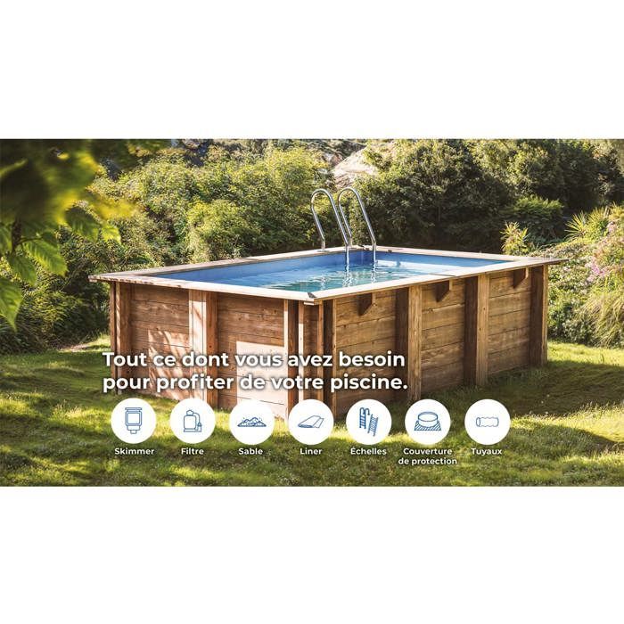 Carra 3 houten zwembad, 3,05 x 3,05 x 1,19 m - Gré