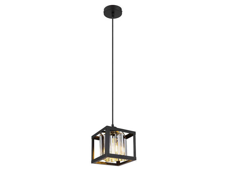 Lampa wisząca Mathilde  metalowo-szklana czarna