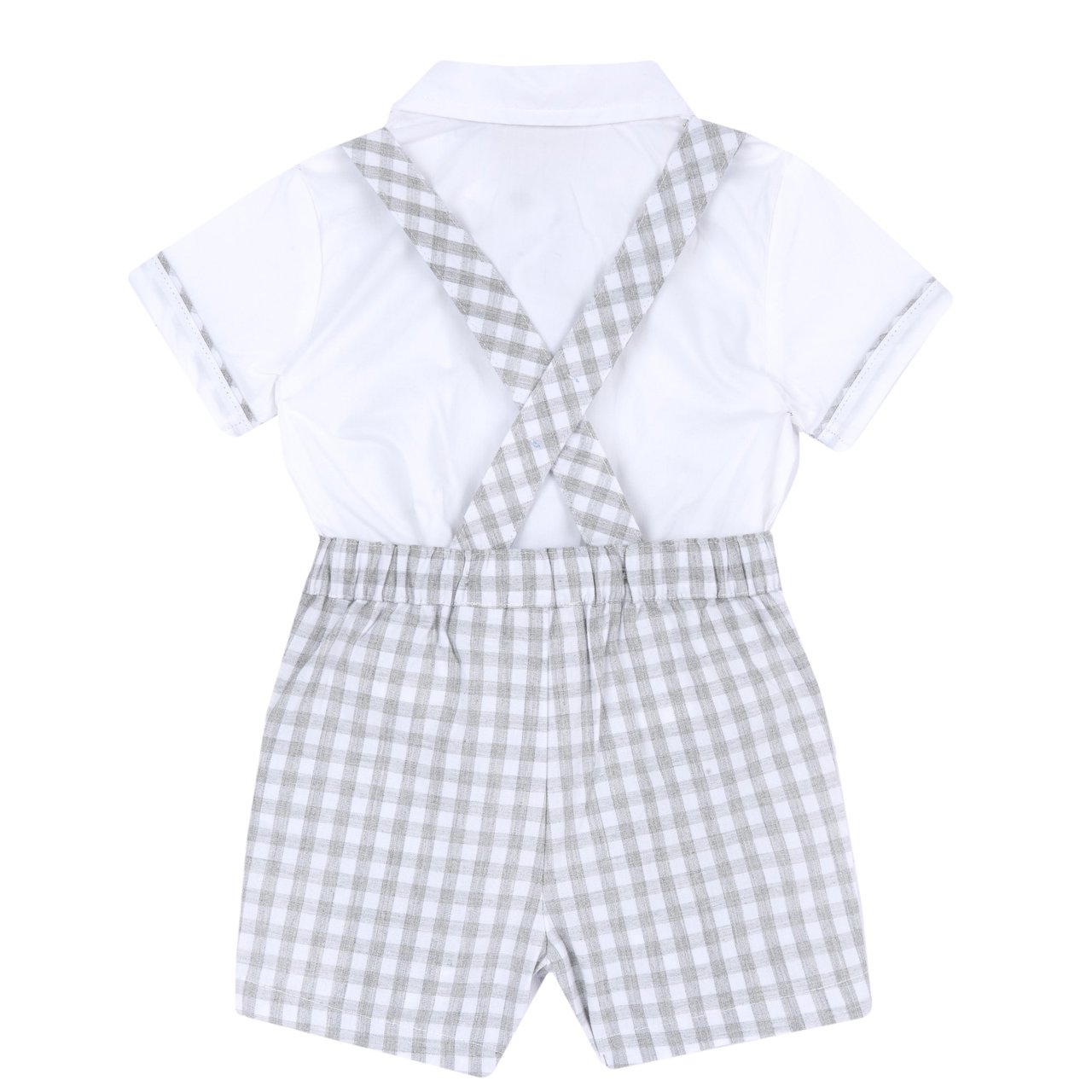 Geruite blouse en korte broek set