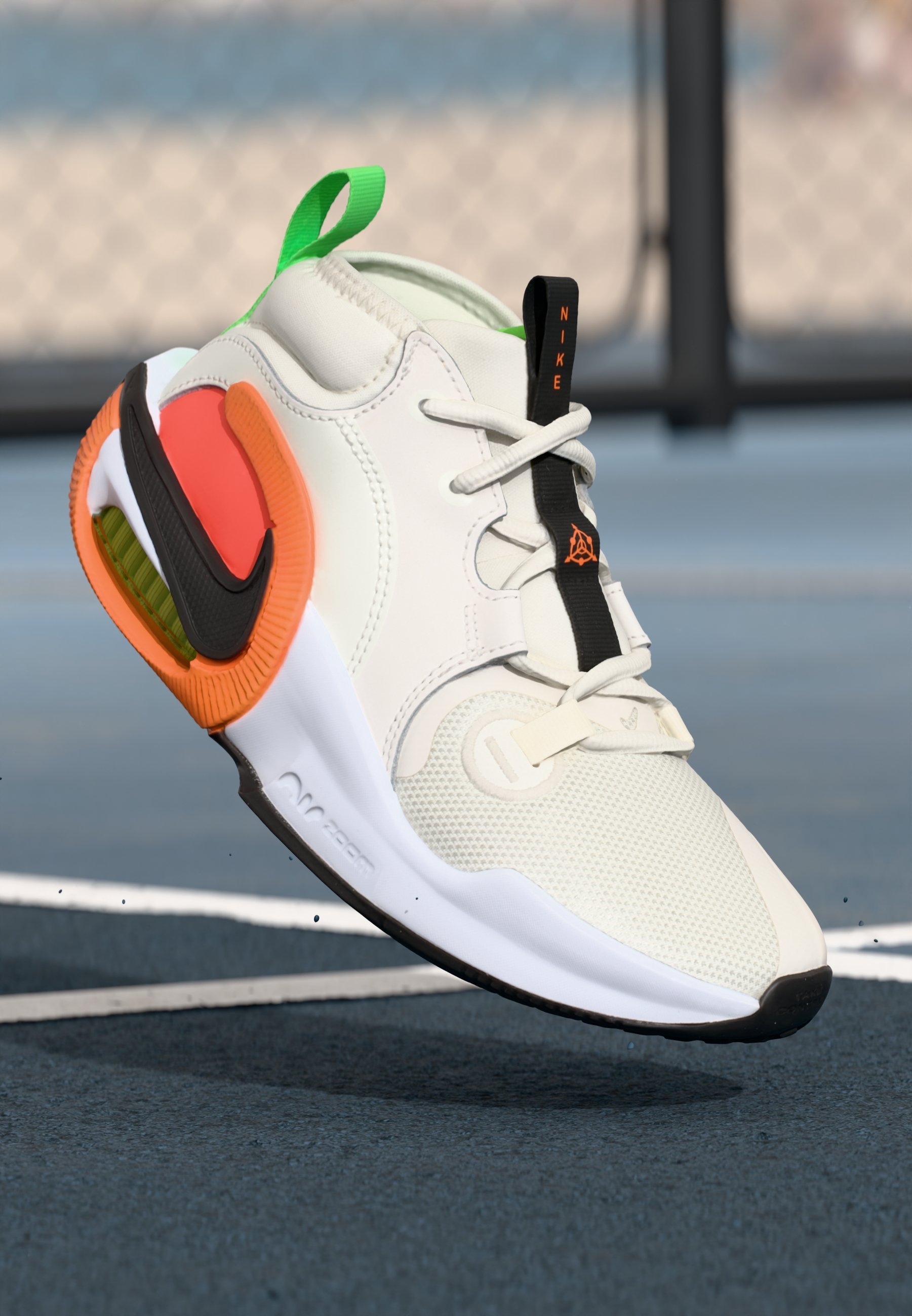 Nike Performance AIR ZOOM CROSSOVER 2 UNISEX - Basketbalschoenen - phantom/zwart/turf oranje/total orange