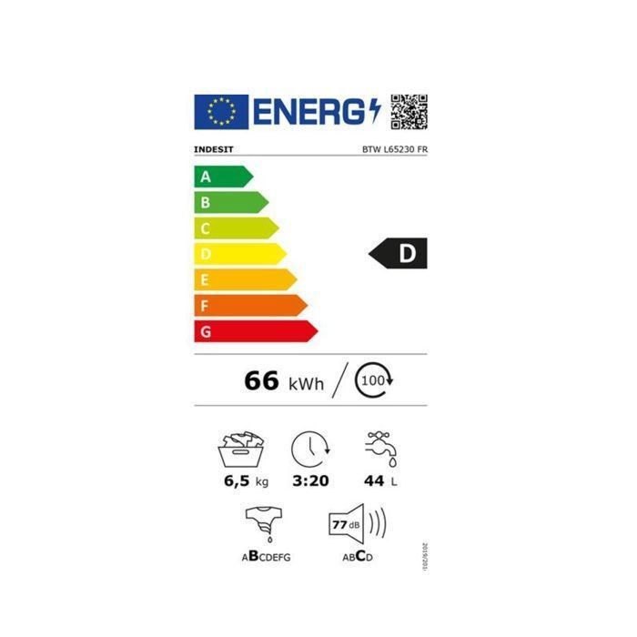 Máquina de lavar roupa de alta qualidade INDESIT BTWL65230FR