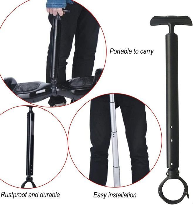 Hoverboard Accessories - EROLLERRUN - Aluminum Alloy Control Handle - Gyropod Hoverboard - For 6.5/10 Inch Wheels - Black