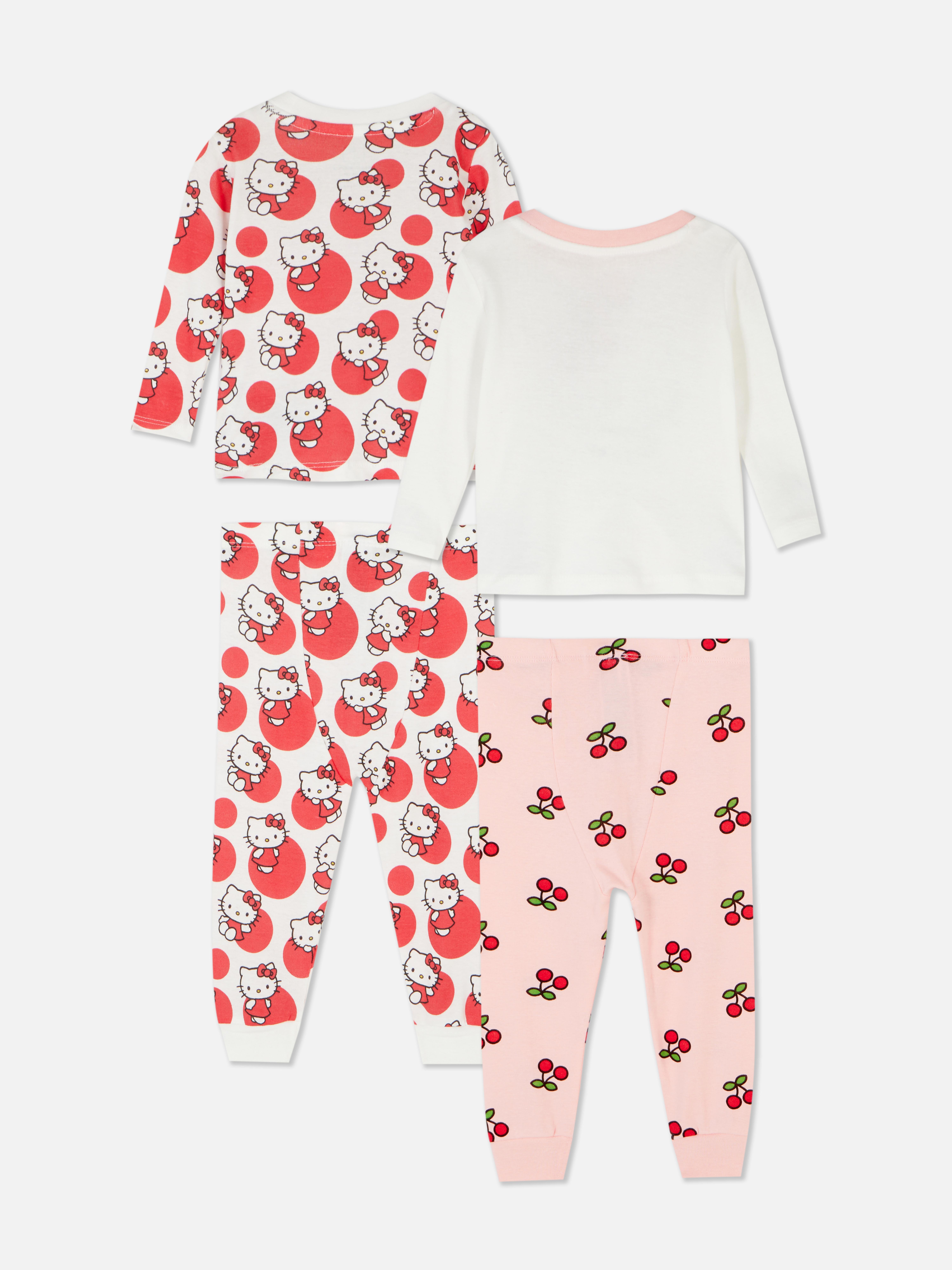 Pijamale Hello Kitty, set de 2 Două pijamale Hello Kitty cu mâneci lungi și manșete la gleznă