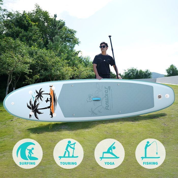 FunWater-Planche de Paddle Gonflable Antidérapante, Sports Aquatiques, SUP ultra-léger,EVA antidérapant,335x83x15cm