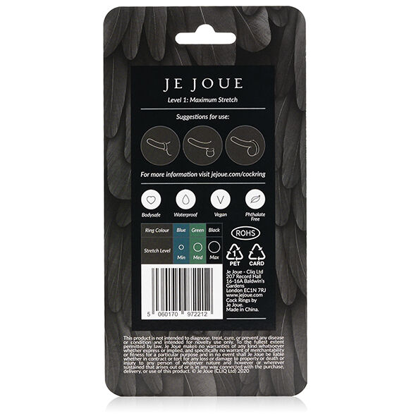 Play Maximum Stretch Silicone Cock Ring Black
