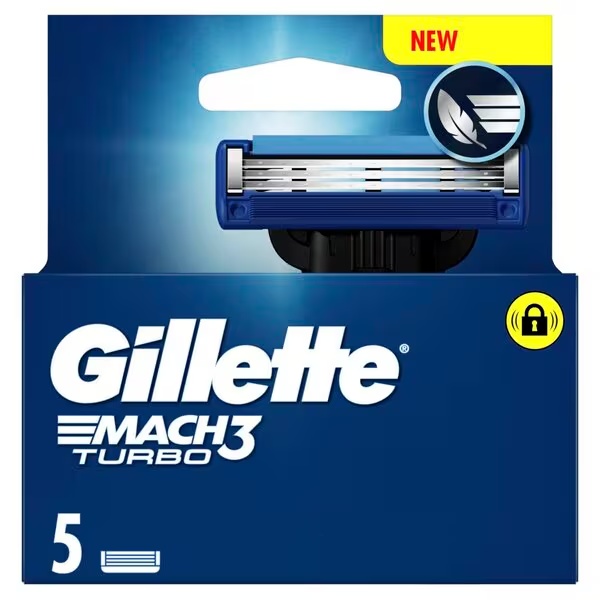 „Gillette Mach3 Turbo“ skutimosi peiliukai<br>5 vnt.