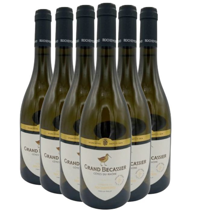 Domaine de Rochemond Côtes du Rhône Grand Becassier 2024 - White Wine from the Rhône Valley (6 x 75cl) HVE