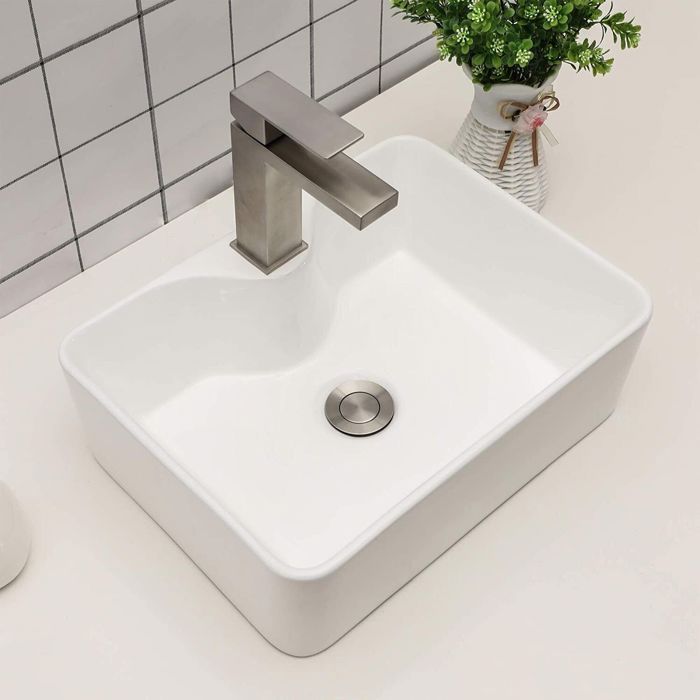 Rectangular Ceramic Washbasin 48.5*37.5*13.5cm Countertop Basin White