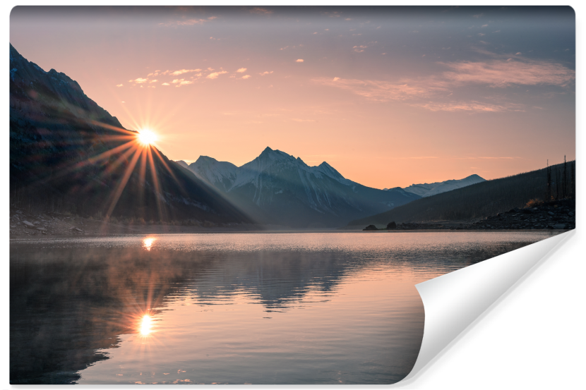 Fototapeta Wschód Słońca GÓRY Krajobraz 3D 90x60cm