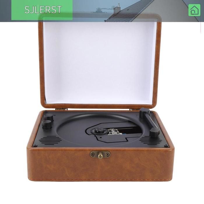 sjlerst Retro CD Player, Portable CD Player with Speakers, Retro Suitcase, CD Music Player with Video Player, Brown