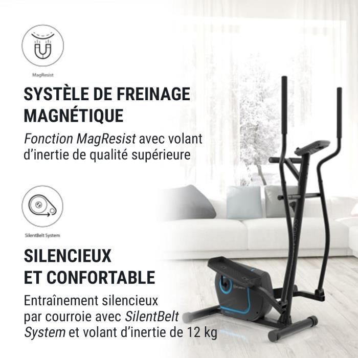 Klarfit Myon Cycle Elliptical Trainer - 12 kg Flywheel - 8 Magnetic Resistance Levels - Black