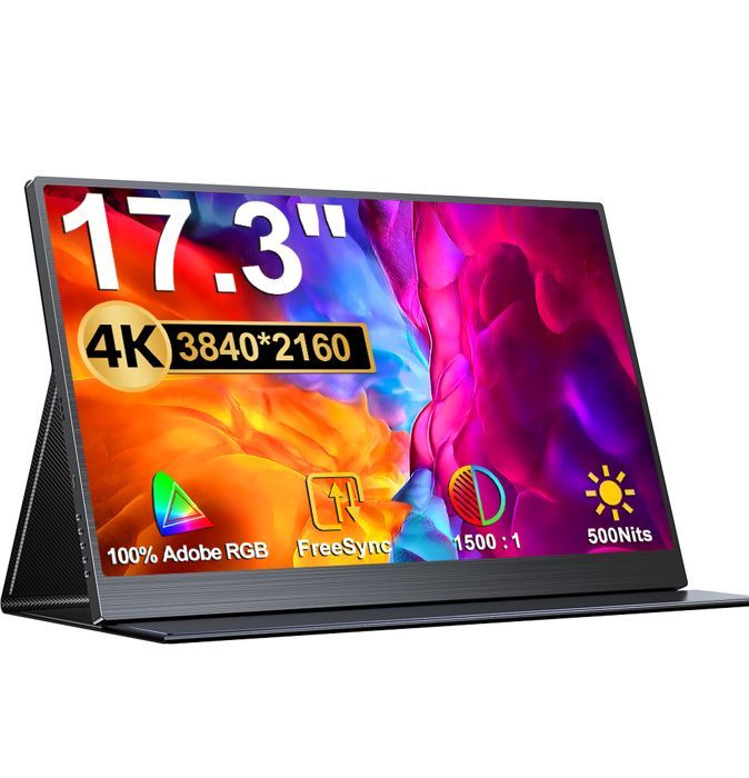 Draagbare monitor van 17,3 inch, 3840*2160 4K UHD, contrastverhouding 1500:1 | helderheid 500 cd/m² | 100% NTSC | 100% Adobe RGB