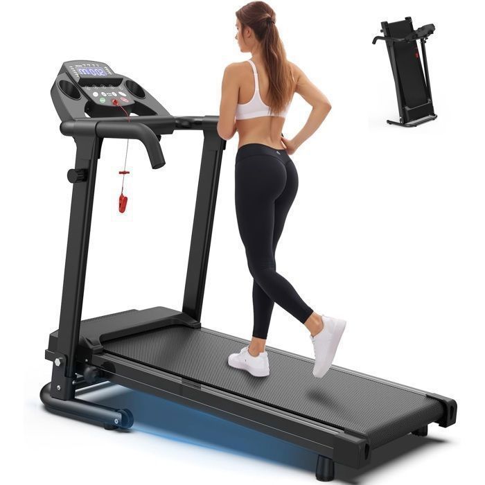 Treadmill, Folding Treadmill 12 km/h, 2 in 1, Compact Walking Pad for Home and Office - 120KG