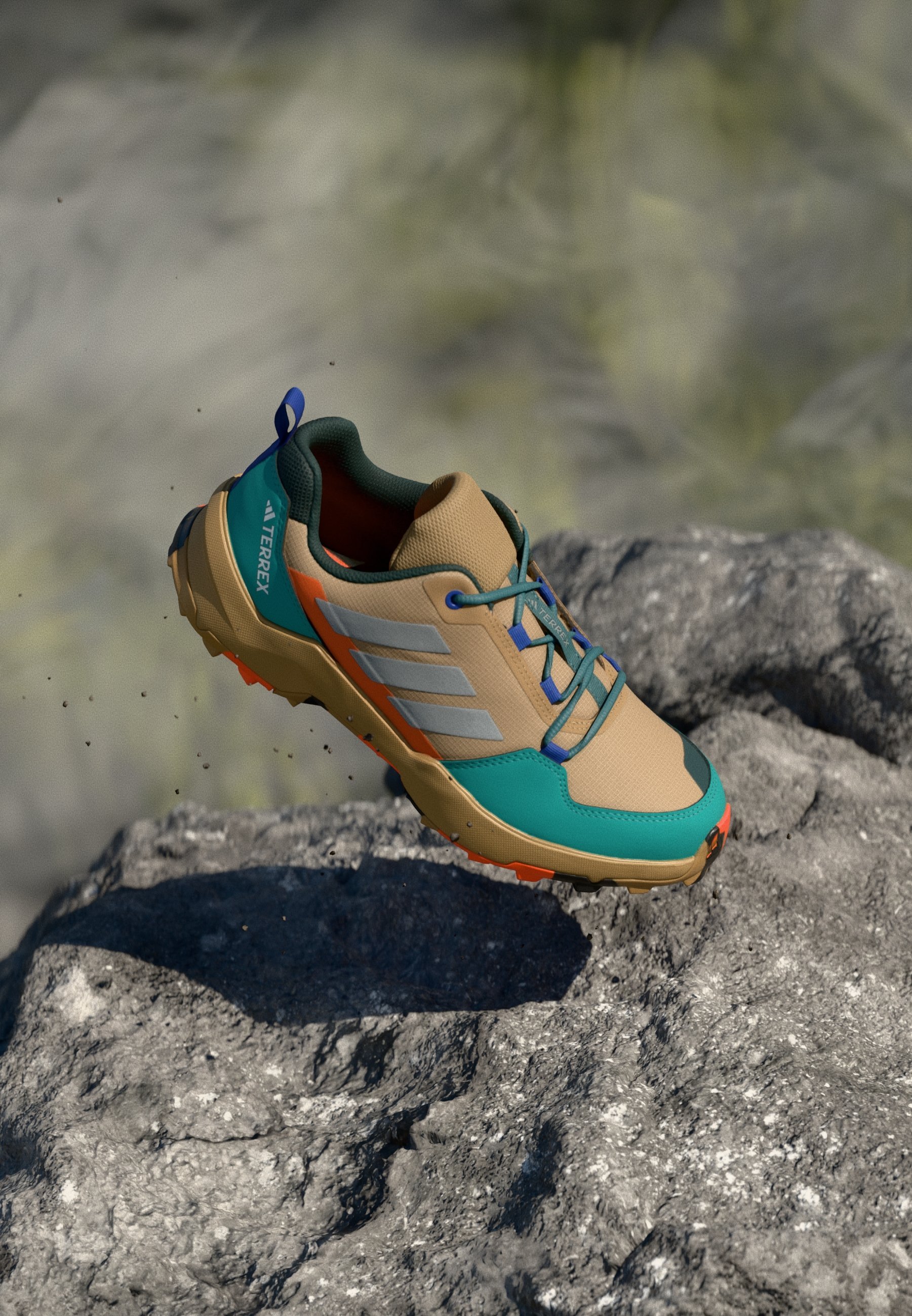 Adidas Terrex AX4R UNISEX - Wandelschoenen - karton mat zilverkleurig/puur turquoise