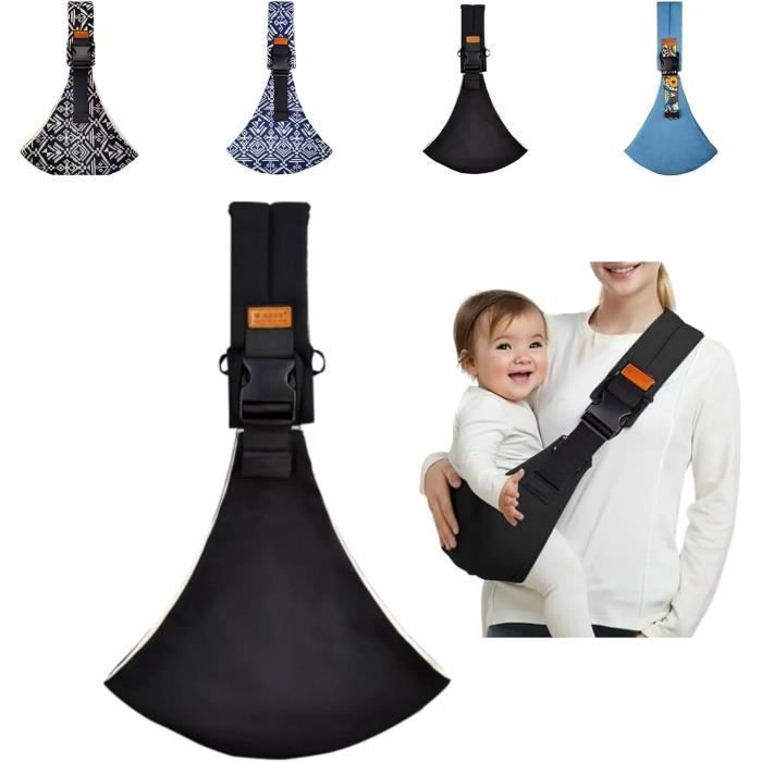 Portabebés, fular portabebés portátil, portabebés lateral ajustable, para recién nacidos y niños pequeños de hasta 20 kg (negro)