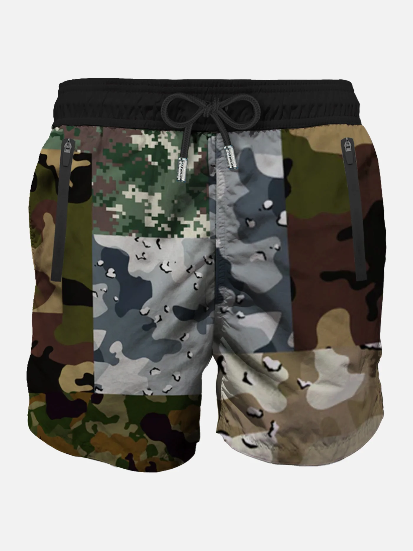 Herre badedragt med camouflage og lynlås