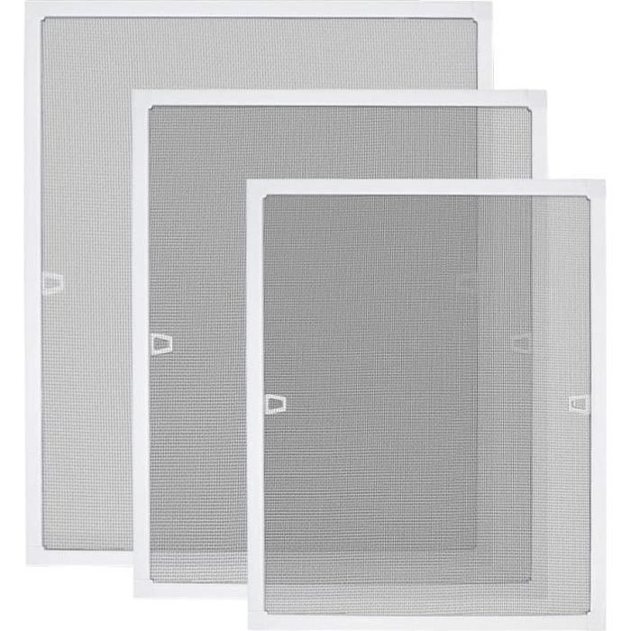 Mosquitera - Aufun - 80 x 100 cm - Aluminio blanco - Malla de fibra de vidrio - Ajustable