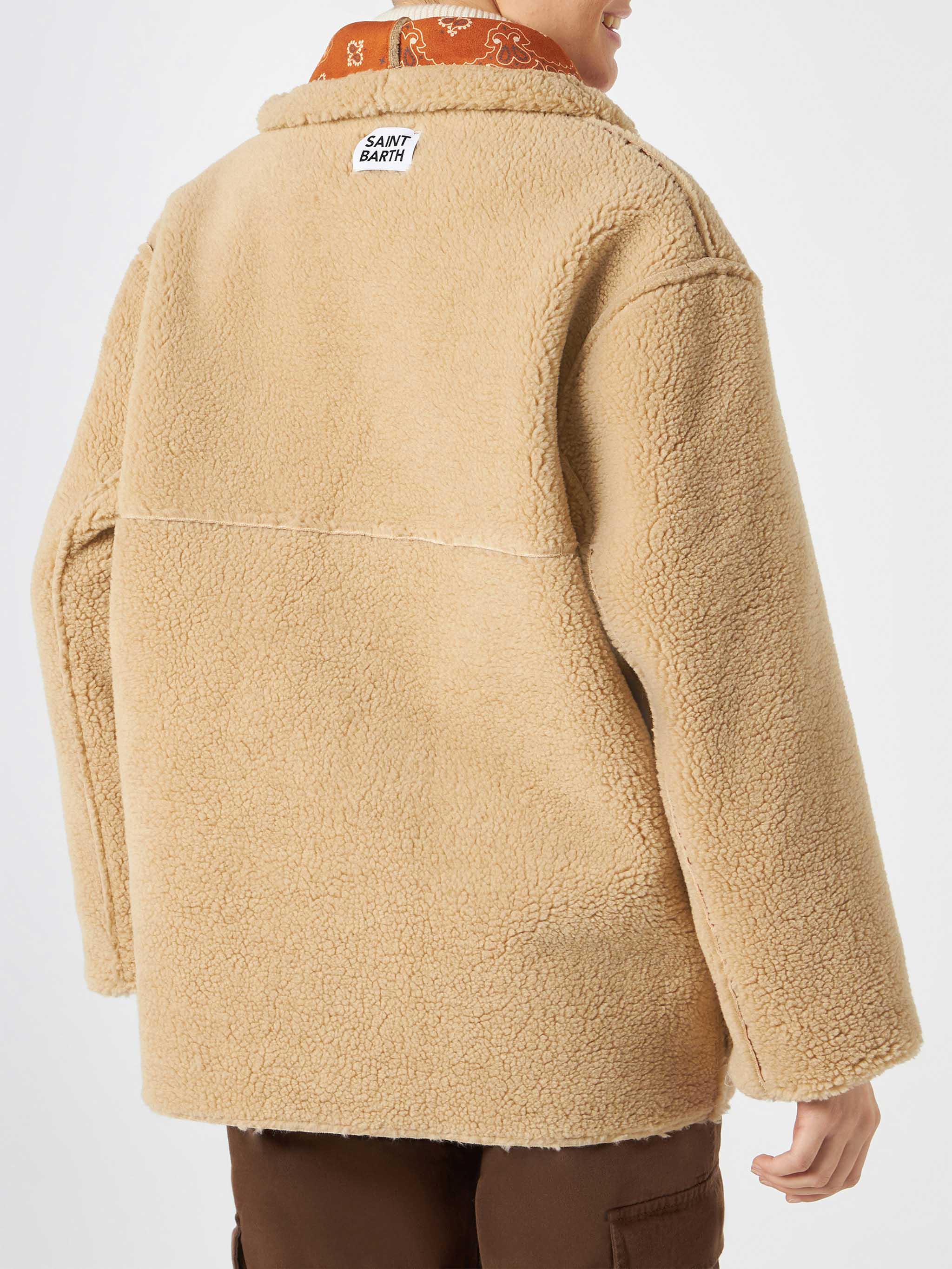 Chaqueta reversible de borrego para mujer