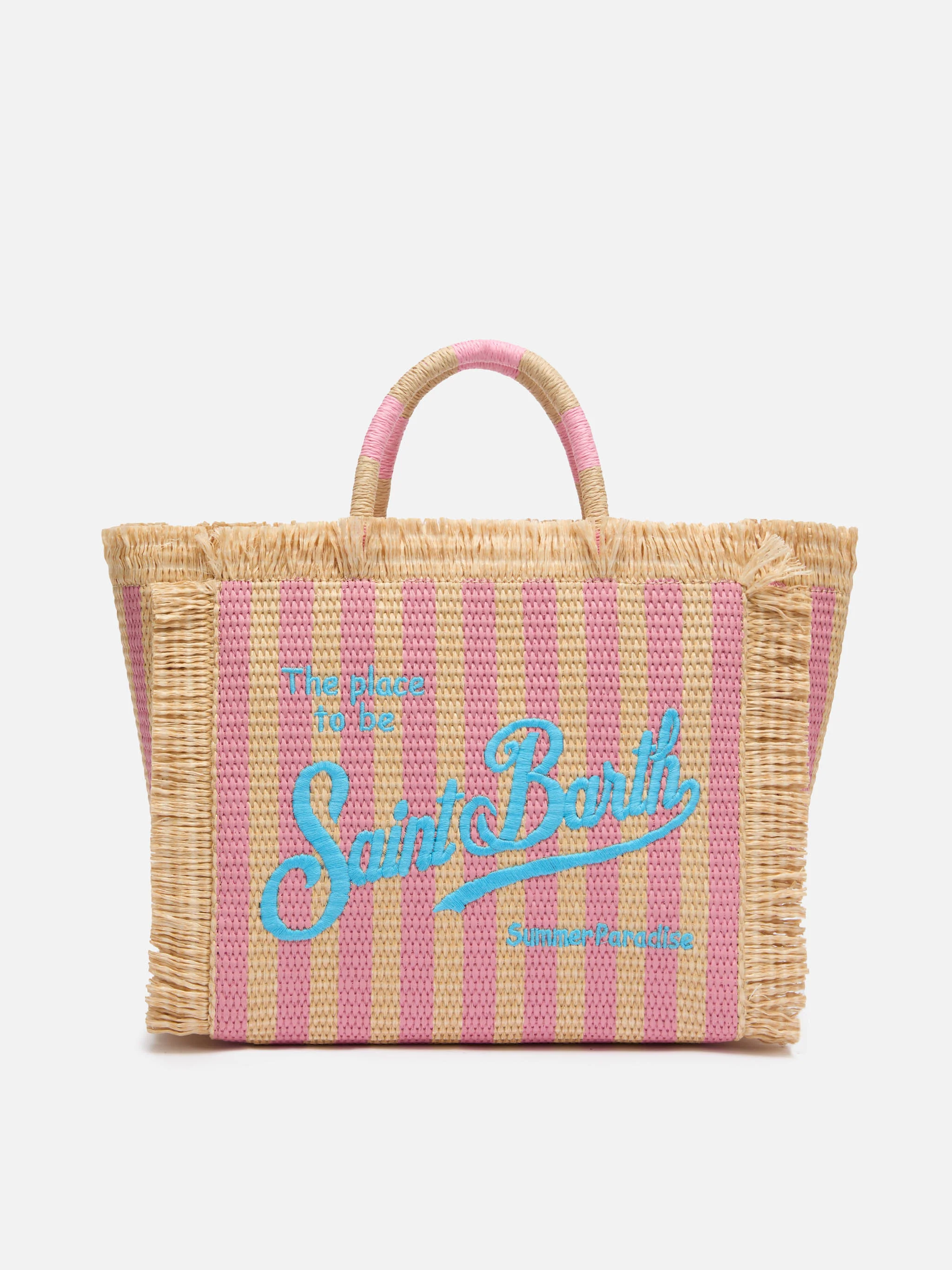 Colette tas met stro-effect en gestreepte print
