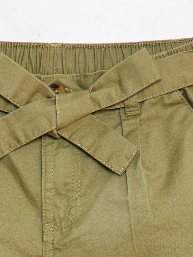 Pantalones cortos de popelina - VERDE