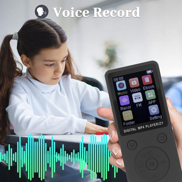 lecteur MP3/MP4 - SHIPENOPHY - MP4 Player - Bluetooth 5.0 - écran couleur 1,8 pouce - 16 Go