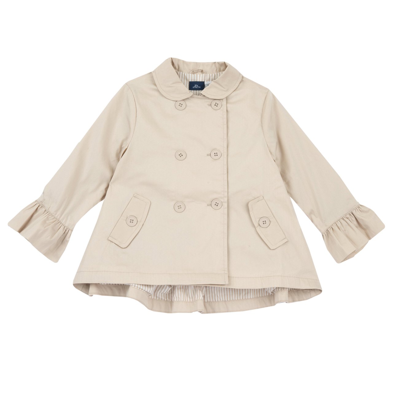 Beige Jacke mit Rüschenärmeln