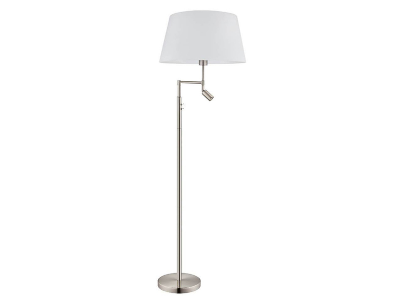 Lampa podłogowa Santander 2-punktowa stalowa biało-srebrna