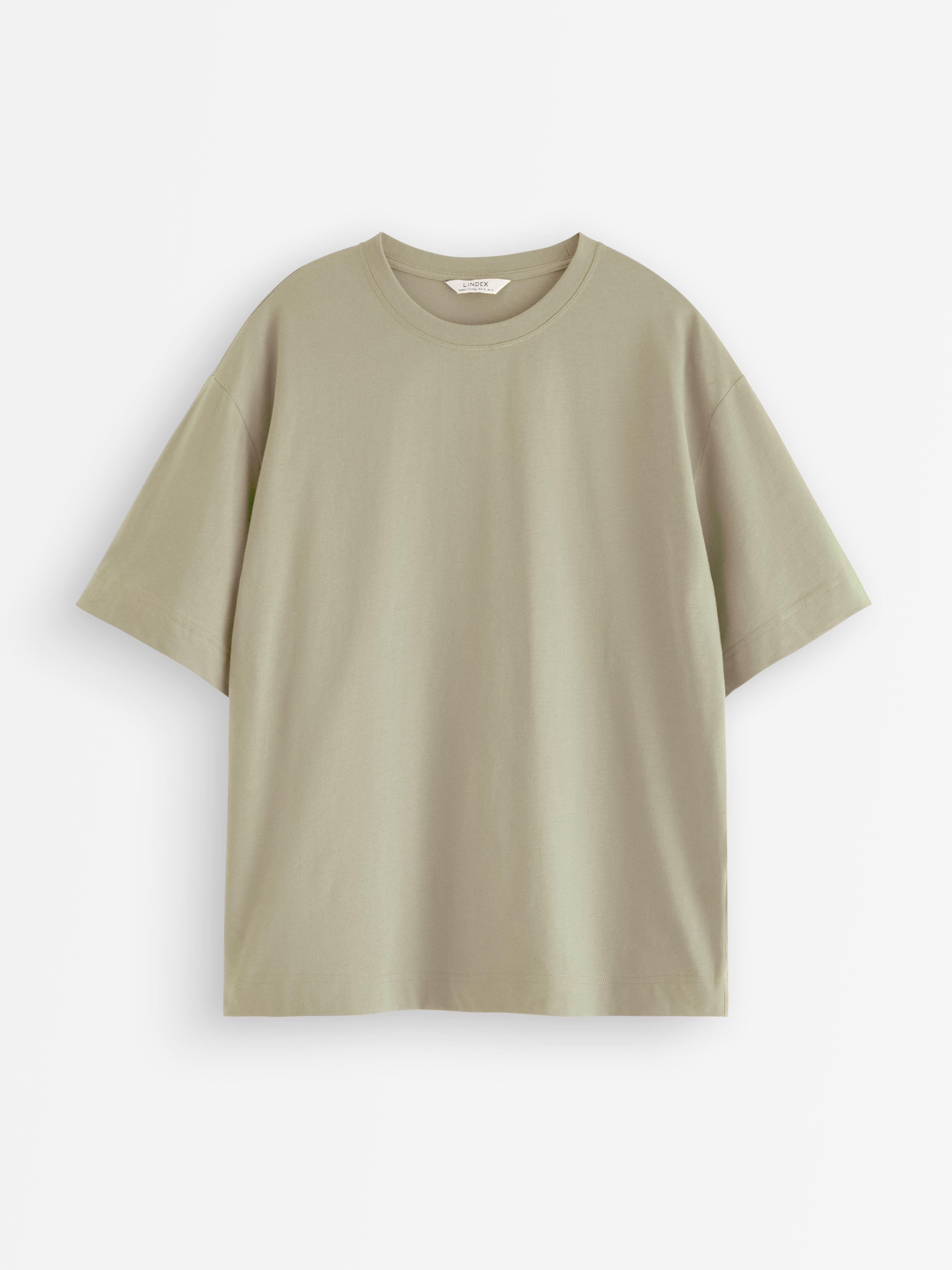 Camiseta extragrande verde polvoriento