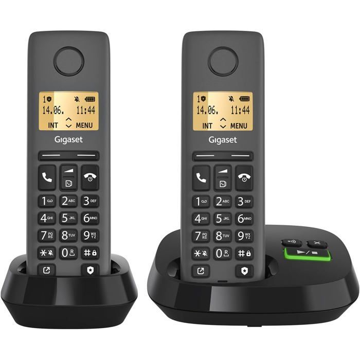 Telefono cordless con segreteria telefonica - SVATV - Gigaset PURE 120A Duo - Compatibile con apparecchi acustici - Protezione chiamate