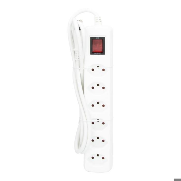 Multipresa svizzera 6xT13 da 1,5 m - Bianca - Zenitech