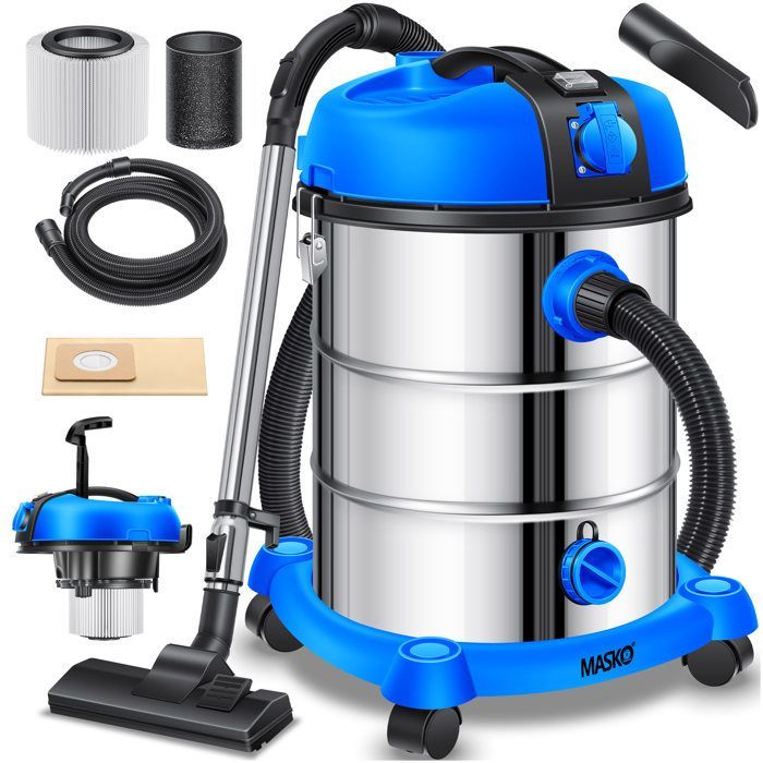 Teollinen märkä- ja kuivaimuri - MASKO - 2300 W - 30 litran säiliö - Puhallustoiminto - Push&Clean-järjestelmä