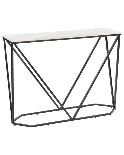 Konsola stolik 100x30 cm efekt marmuru biało-czarna