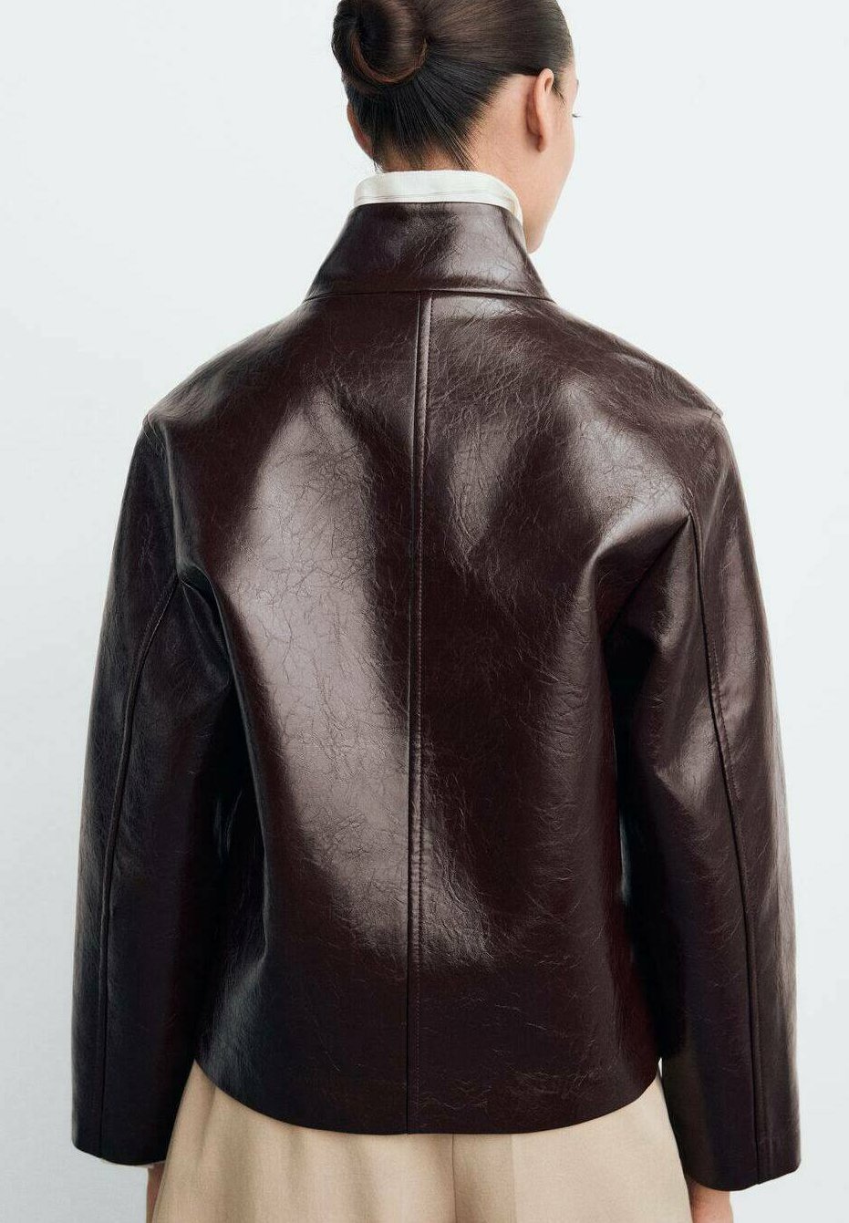 Veste en similicuir Mango - marron