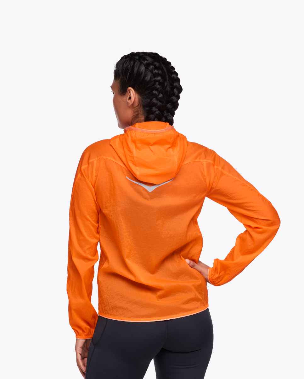HOKA Skyflow Viz-jakke elektrisk mandarin