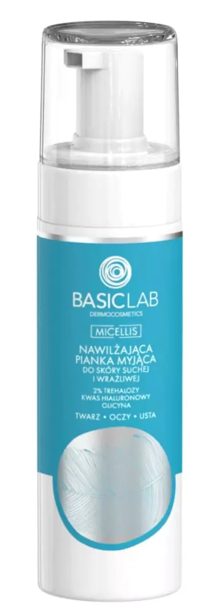 BasicLab Nawilżająca pianka myjąca do skóry suchej i wrażliwej