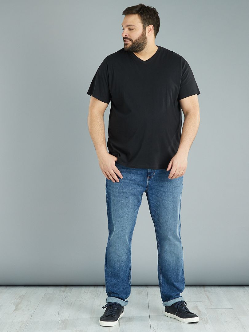 T-shirt met V-hals - Zwart