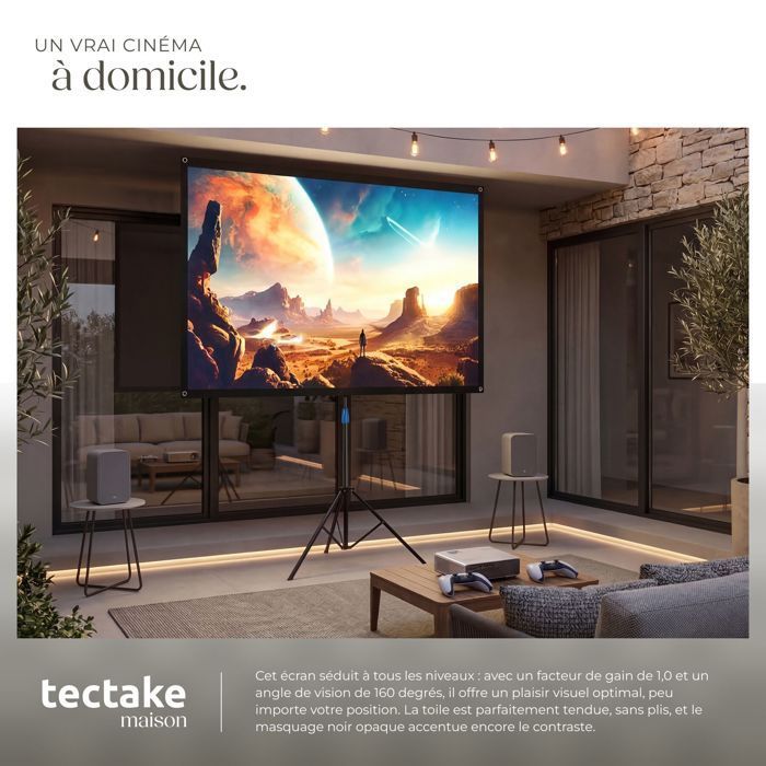 TECTAKE - Écran de projection portable 80