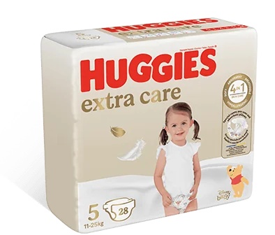 Fraldas Huggies Extra Care Hipoalergênicas Tamanho Grande 5 - 28 unidades