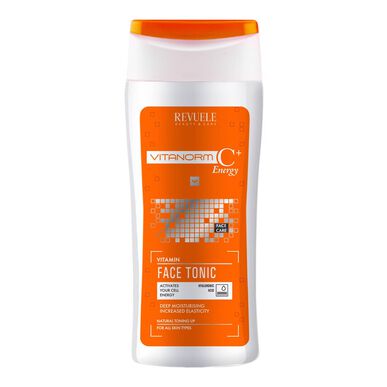 Revuele Vitanorm C Energy -kasvovesi, C-vitamiinilla puhdistuva kasvovesi, 200 ml