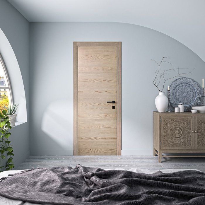 Puerta con marco reversible y ajustable - OPTIMUM - Premium - Avellana - Alto 204 x Profundidad 4,4 x Ancho 73 cm