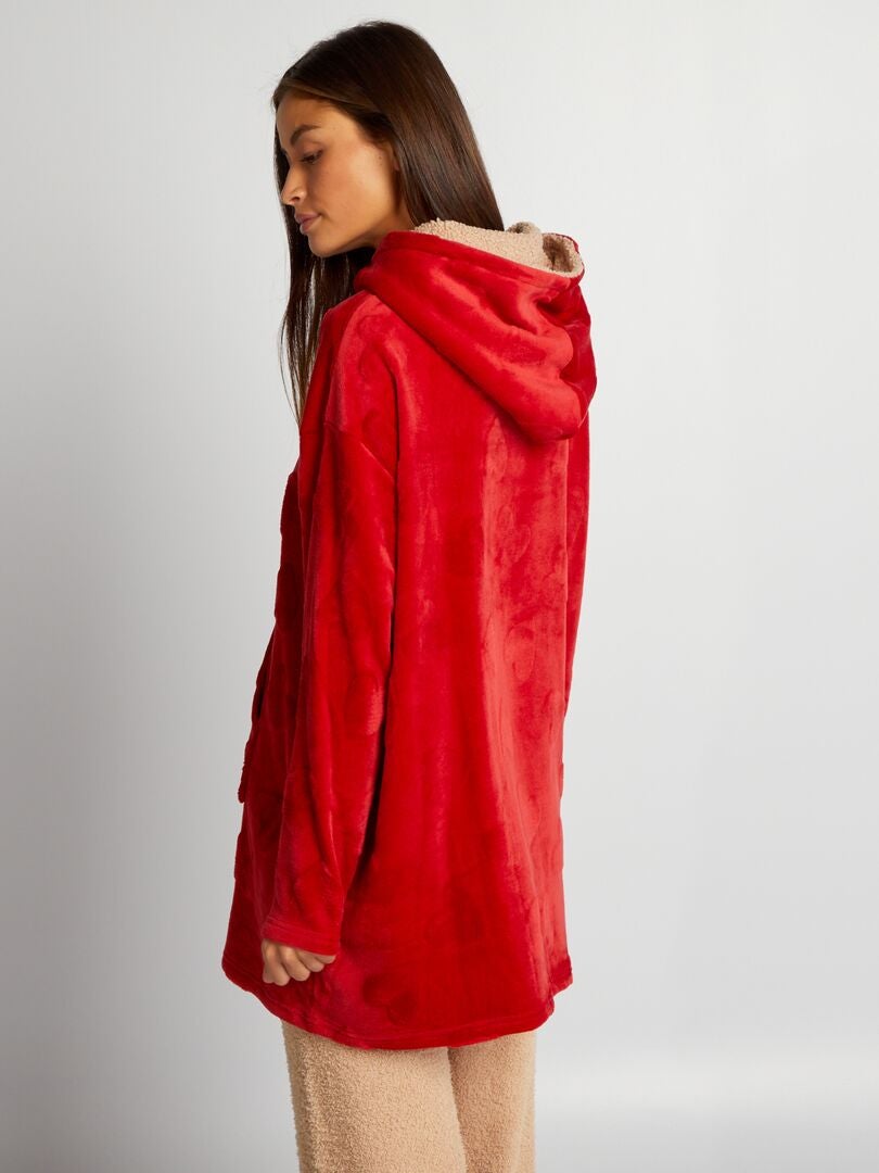 Sudadera con capucha de sherpa - ROJA