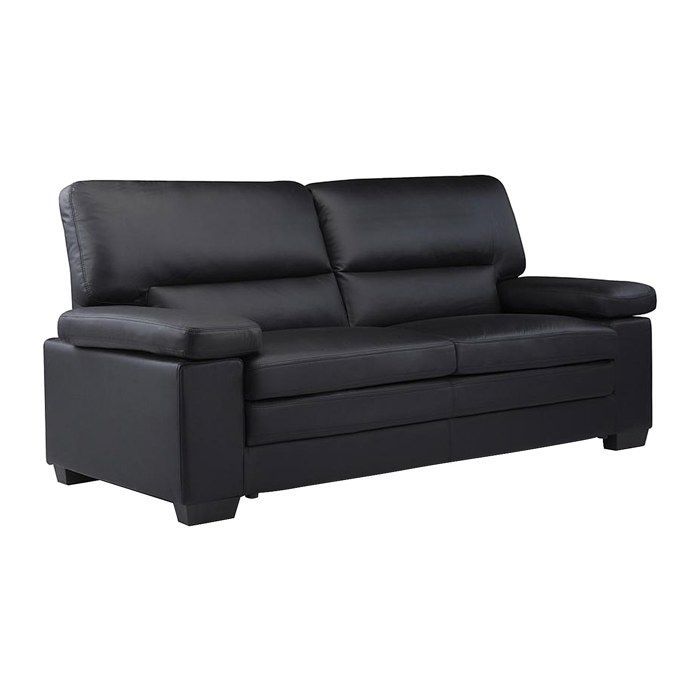 Canapés 3 places 2 places et un fauteuil en cuir de buffle MIMAS - Noir