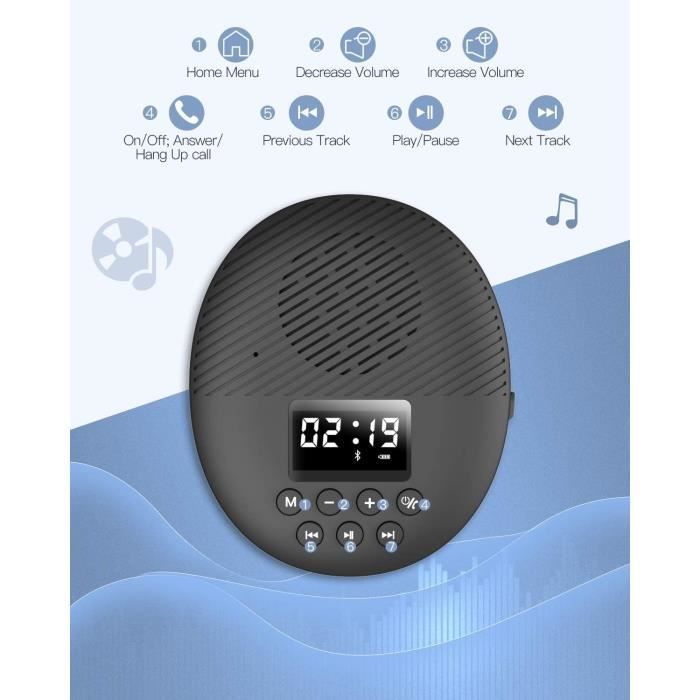 Enceinte Bluetooth 5.0 AGPTEK - Portable Radio de Douche Etanche IPX5 - Lanière et Ventouse - Autonomie 12h